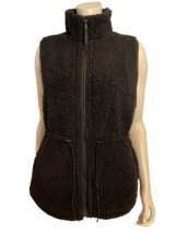 Lou &amp; Grey Black Fleece Vest Drawstring Waist Size S - $20.89