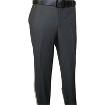 Men's MONO Turkey Slacks 100% Wool Plain Front Regular Fit 2501-06 Charcoal Gray image 2