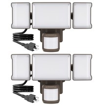 65W Motion Sensor Outdoor Light Plug In, 2 Pack Motion Flood Light 3 Heads, 6500 - $118.99
