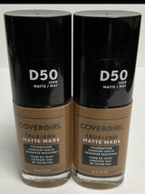 2 Covergirl Trublend Matte Made Liquid Foundation D-50 Deep Golden 12-hr Dúo - £16.93 GBP