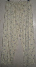 Excellent Womens Jockey Yellow Floral Knit Pajama Bottom Capris Size S - £18.35 GBP