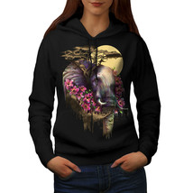Wellcoda Elephant Flower Animal Womens Hoodie,  Casual Hooded Sweatshirt - £29.15 GBP