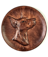 Vintage Earl Sherwan Brown Doberman Dog Plate Hand Made Relief 3D Sculpt... - $55.49 CAD