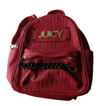 Vintage Y2K Juicy Couture Red Faux Leather Small 11&#39;&#39; Backpack - £31.64 GBP