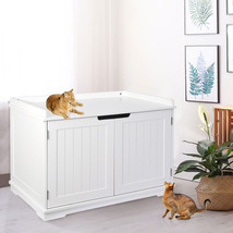 2 Door Cat Litter Box Enclosure Within Sturdy Wooden Structure Cat House... - £92.71 GBP