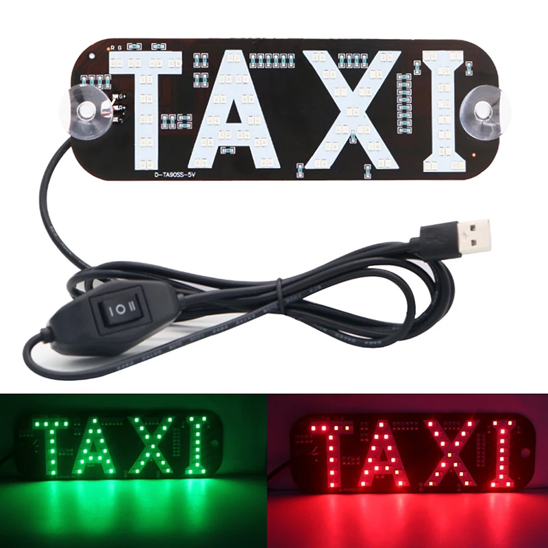 Dual Colors Taxi LED Sign Decor, 2 Color Changeable Taxi LED Light with USB (R - £13.27 GBP