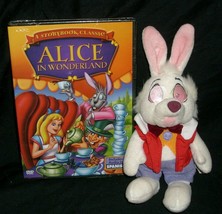 9&quot; Vintage Alice In Wonderland White Rabbit Stuffed Animal Plush Toy Dvd Spanish - £22.89 GBP