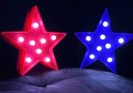 LED 6&quot; Star Marquee Choose Red or Blue  NWT - $16.98
