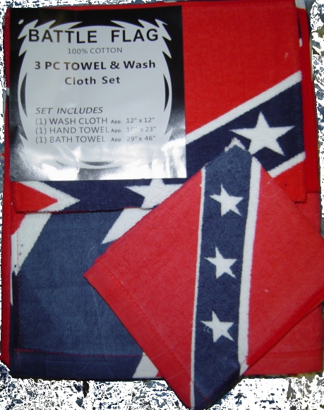 NEW*** REBEL FLAG BATH SET ,TOWEL,HAND TOWEL AND WASH CLOTH** - $21.00