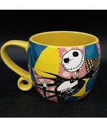 Disney Ceramic 16oz Jack &amp; Sally Yellow Coffee Mug Ball Shaped - €19,25 EUR
