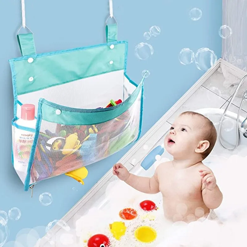 Baby Bath Toys Organizer Baby Kids Toy Storage Mesh Bag Wall Mounted Mesh Bag - £10.05 GBP