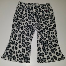 Old Navy Gray Black Leopard Print Fleece Pants Baby Girl 6-12 Months White - £11.02 GBP