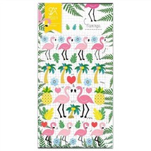 CUTE FLAMINGO STICKERS Tropical Theme Craft Scrapbook Foiled Nylon Stick... - $2.49
