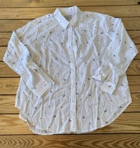 Rails Women’s Button up Eiffel Tower Shirt Size L White Sf7 - £19.55 GBP