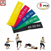 Resistance Bands Loop Set Of 5 Exercise Workout Crossfit Fitness Yoga Bo... - £12.50 GBP