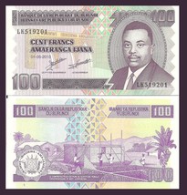 Burundi P44, 100 Francs, Prince Rwagasore / home construction, UNC, 2010... - £1.17 GBP