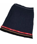 Vintage Jean Skirt Denim Stretch Reference Clothing USA Boho Size M ribb... - £15.47 GBP