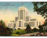City Hall Building Vancouver British Columbia BC Canada Linen Postcard N22 - $2.92