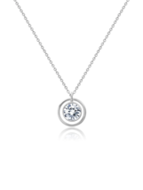 Authentic Crislu Bezel Set Halo Pendant in Platinum - $92.07