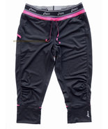 Womens Asics Black Pink Athletic Small Capri Stretch Pants yoga track ca... - £6.68 GBP