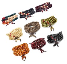 9 Pcs Mens Womens Wood Necklace Chain Bracelets, 8MM 108 - $44.14