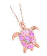 Sterling Silver Gold Tone or Rose Created Blue Pink Opal Sea - £159.52 GBP