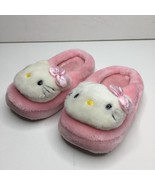Vintage Sanrio Girls Hello Kitty Pink White Fuzzy Padded Slippers Size 1... - £19.65 GBP