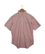 Ralph Lauren Shirt Mens Large Red White Striped Classic Fit Short Sleeve... - $40.27 CAD