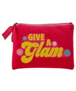 Benefit Cosmetics Give a Glam Makeup Bag Hot Pink Velvet Yellow Flowers ... - $5.00