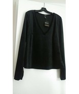 FOREVER 21+  Black Knit long sleeve V neckline Top  2X - $285.59 MXN