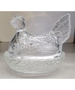 Vintage L.E. Smith 6” Clear Glass Heritage Hen on Nest W/Chicks Dish NEW - £18.59 GBP