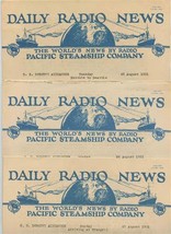 3 Issues 1931 Pacific Steamship Daily Radio News SS Dorothy Alexander Alaska - £28.40 GBP