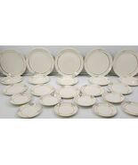 *AR) Vintage Lot of 23 King Quality Hand Painted 22kt. Gold Trim Dish Pl... - $98.99