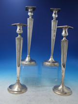 Wreath Design by N.S. Co Sterling Silver Candlesticks Set of 4 Vintage (#6142) - £1,013.96 GBP