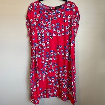 Eloquii Floral Dress Red Blue White 100 %Viscose Plus Size 18 / 20 Flowy... - $24.18