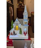 Christmas Animated Church Scene LED Light Musical 8 Songs Holiday Living... - €77,33 EUR