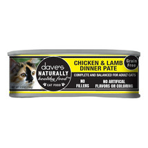 Dave&#39;s Pet Food Cat Grain Free Naturally Healthy Chicken Lamb 5.5oz. (Case of 24 - £66.42 GBP