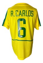 Roberto Carlos Signed Brazil Yellow Nike XL Soccer Jersey BAS - £224.03 GBP
