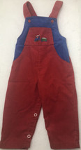 Buster Brown Vintage Overalls Embroidered Trains 12 months Color Block - £7.46 GBP