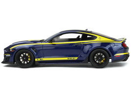 2021 Shelby Mustang Super Snake Coupe Blue Metallic with Yellow Stripes 1/18 Mod - £157.05 GBP