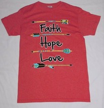 Faith Hope Love Red T-Shirt Size Medium Brand New No Tags Delta Pro Weight - £12.54 GBP