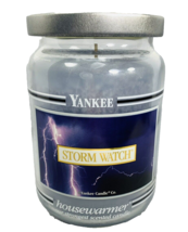 Yankee Candle Storm Watch Housewarmer 22 oz Large Glass Jar Black Band w/Topper - £51.29 GBP