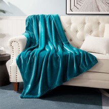 Fleece Blanket Throw Blanket Teal - 300Gsm Throw Blankets For Couch, Sofa, Bed,  - £15.79 GBP