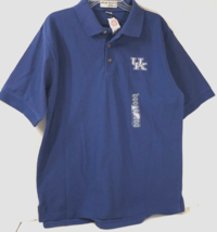 $12 Kentucky Wildcats Basketball NCAA Vintage 90s Logo Blue Polo Shirt L New - £8.96 GBP