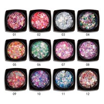 12 Colors  Sequins Glitter Eyeshadow Palette Liquid  Eyeshadow Body Face  Sequin - £40.88 GBP