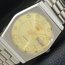 Vintage Seiko 5 Automatic 6309A Japan Mens Golden Color Dial Watch a433683-1 - $43.99