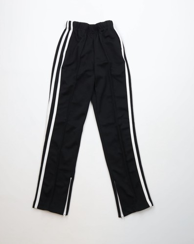 Vintage 70s Streetwear Boys Large Striped Flared Warm Up Sweatpants Blac... - $39.55