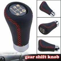 5 Speed Car Gear Stick Shift Knob Shifter Lever Leather Black Universal Manual - £9.62 GBP