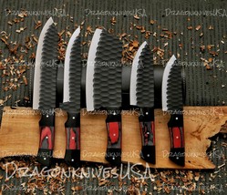 5Pcs Hand Forged Damascus Steel Chef Set, Damascus Knife Set, Damascus Chef&#39;s Kn - £267.55 GBP