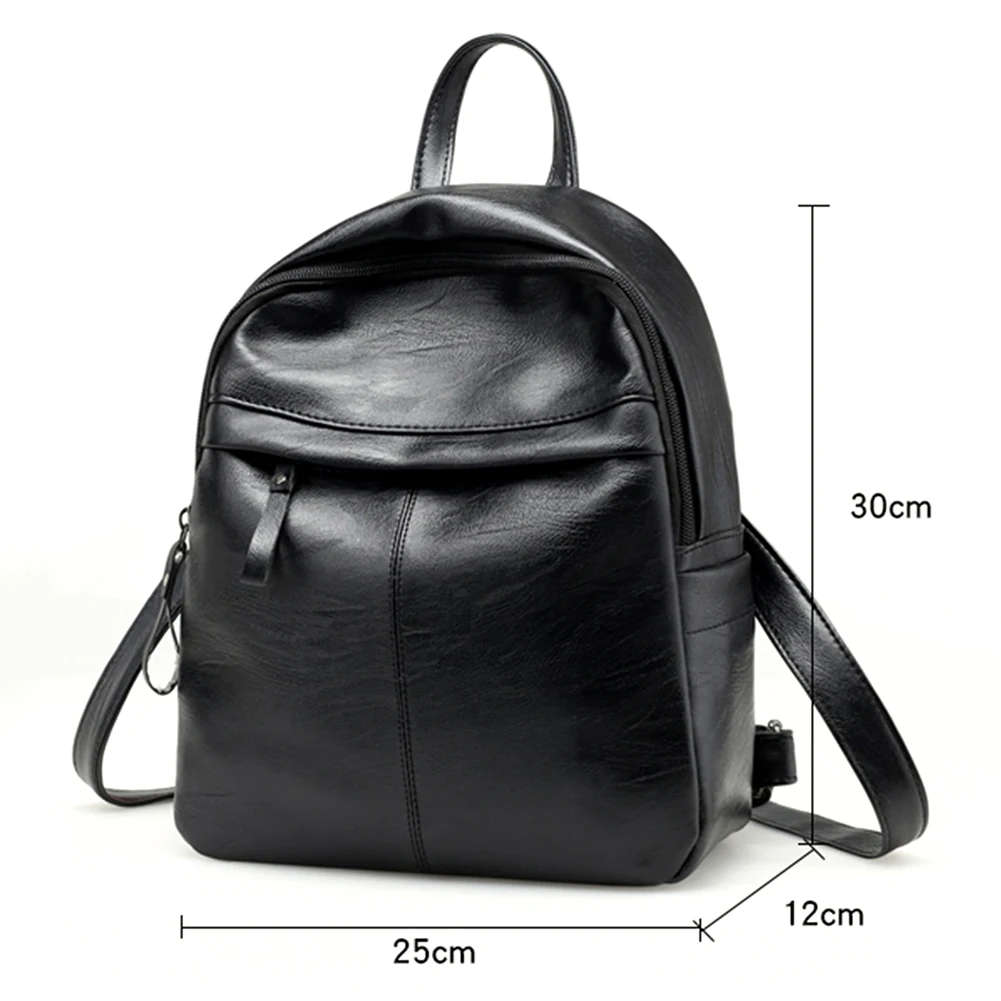 Fashion Leather Women Backpack School Backpa Women&#39;s Backpack Zipper School Bag  - $90.42